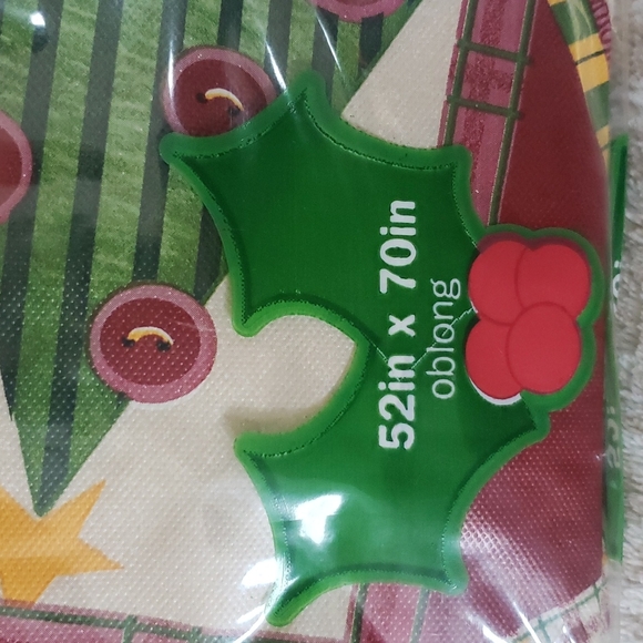 Happy Holiday Vinyl Oblong Tablecloth - Picture 2 of 5